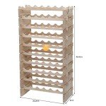 Stackable Wooden Wine Rack for 60 Bottles