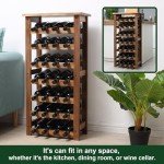 7-Tier Wooden Wine Rack for 28 Bottles