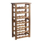 7-Tier Wooden Wine Rack for 28 Bottles