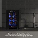 6-Bottle Mini Wine Cooler with Rack and Control