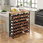 56-Bottle Wooden Freestanding Wine Rack & Shelf