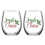 Jingle Juice Stemless Wine Glasses - Set of 2