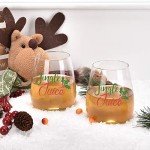 Jingle Juice Stemless Wine Glasses - Set of 2