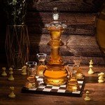 Chess-Themed Decanter Set with Shot Glasses