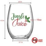 Jingle Juice Stemless Wine Glasses - Set of 2