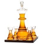 Chess-Themed Decanter Set with Shot Glasses