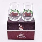 Jingle Juice Stemless Wine Glasses - Set of 2