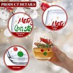 6-Piece Funny Christmas Stemless Wine Glass Set