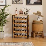 Freestanding Rustic Wine Rack for 25 Bottles