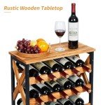 Freestanding Rustic Wine Rack for 25 Bottles