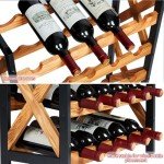 Freestanding Rustic Wine Rack for 25 Bottles
