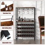 Industrial Freestanding Wine Rack for 32 Bottles