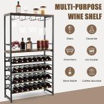 Industrial Freestanding Wine Rack for 32 Bottles