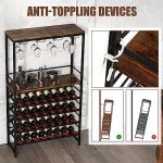 Industrial Freestanding Wine Rack for 32 Bottles
