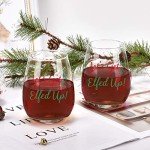 Elf-Themed Stemless Wine Glass Set for Christmas