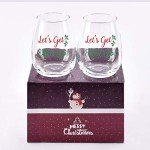 Elf-Themed Stemless Wine Glass Set for Christmas