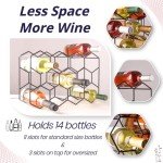 Modern Black Freestanding 14-Bottle Wine Rack
