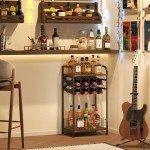 3-Tier Wine Bar Table with Bottle Holder