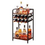 3-Tier Wine Bar Table with Bottle Holder
