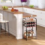 3-Tier Wine Bar Table with Bottle Holder