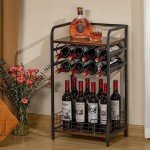 3-Tier Wine Bar Table with Bottle Holder