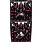 Stackable Rustic Wood Wine Rack for 48 Bottles
