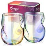 Iridescent Stemless Wine Glass Set - 2 Pack