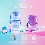 Iridescent Stemless Wine Glass Set - 2 Pack