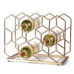 14-Bottle Gold Metal Countertop Wine Rack