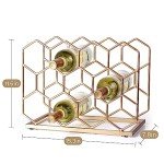 14-Bottle Gold Metal Countertop Wine Rack