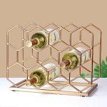 14-Bottle Gold Metal Countertop Wine Rack