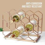 14-Bottle Gold Metal Countertop Wine Rack