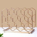 14-Bottle Gold Metal Countertop Wine Rack