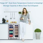 Yeego 24-Inch Dual Zone Wine Cooler Cabinet