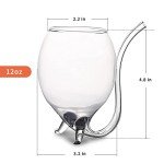 Vampire Wine Glasses Set with Built-In Straws