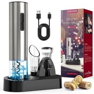 Crenova 6-in-1 Electric Wine Opener Set