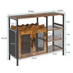 Rustic Brown Wine and Coffee Bar Cabinet
