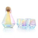 Rainbow Wine Decanter Set with Four Glasses