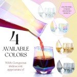 Rainbow Wine Decanter Set with Four Glasses