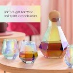 Rainbow Wine Decanter Set with Four Glasses
