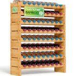 SereneLife Classic Wood Wine Rack for 72 Bottles