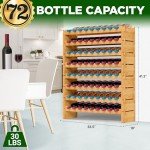 SereneLife Classic Wood Wine Rack for 72 Bottles