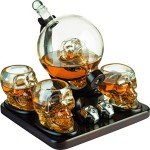 Skull Skeleton Globe Decanter Set with Shot Glasses
