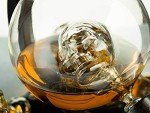 Skull Skeleton Globe Decanter Set with Shot Glasses