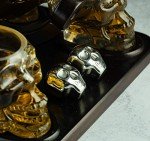 Skull Skeleton Globe Decanter Set with Shot Glasses