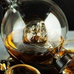 Skull Skeleton Globe Decanter Set with Shot Glasses