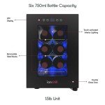 Mini Wine Cooler with 6-Bottle Capacity and Rack