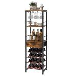 Freestanding Rustic Wine Rack and Bar Cabinet