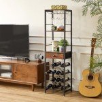 Freestanding Rustic Wine Rack and Bar Cabinet