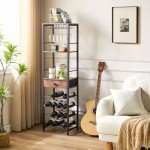 Freestanding Rustic Wine Rack and Bar Cabinet
